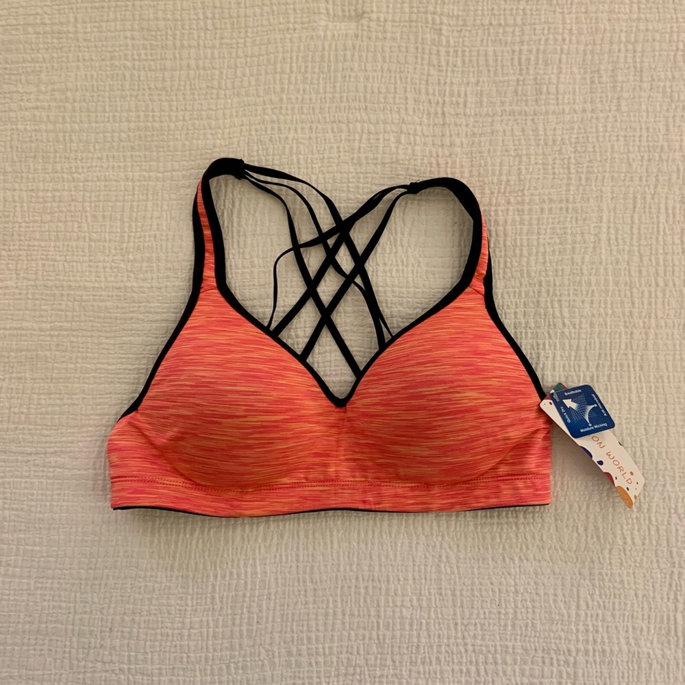 Fashion World Strappy Sports Bra Molded Cups NWT